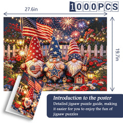 Firework & Flag Gnomes Jigsaw Puzzle 1000 Pieces