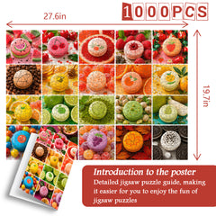 Colorful Macaron dessert Jigsaw Puzzle 1000 Pieces