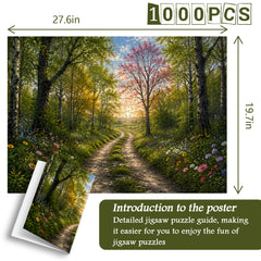 Sunlit Forest Path Jigsaw Puzzle 1000 Pieces