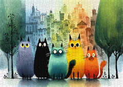 Chromatische Katzen Puzzle 1000 Teile