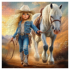 Blonde Cowgirl Jigsaw Puzzle 1000 Pieces