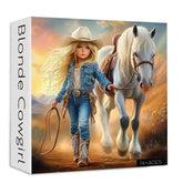Blondes Cowgirl-Puzzle 1000 Teile