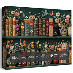 Blühendes Bücherregal-Puzzle 1000 Teile