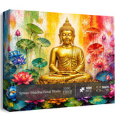Serene Buddha Floral Bloom Jigsaw Puzzle 1000 Pieces