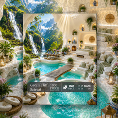 Green Cliff Retreat Jigsaw Puzzle 1000 Pieces