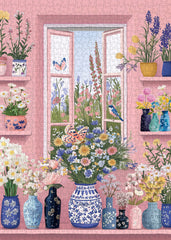 Blumenfenstergarten-Puzzle 1000 Teile