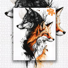 Wolf Fox Art Jigsaw Puzzle 1000 Pieces