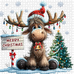 Elk Christmas Celebration Jigsaw Puzzle 1000 Pieces