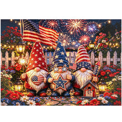 Firework & Flag Gnomes Jigsaw Puzzle 1000 Pieces