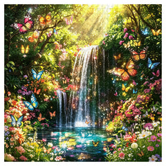 Wasserfall- und Schmetterlingsgarten-Puzzle, 1000 Teile