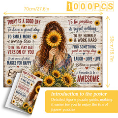 Sunflower Positivity Jigsaw Puzzle 1000 Pieces