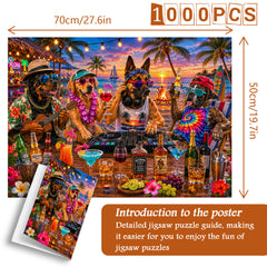 Tropische Hunde DJ Party Puzzle 1000 Teile
