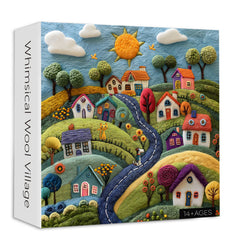 Whimsical Wool Village Jigsaw Puzzle 1000 Pieces