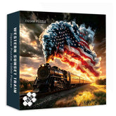 Western Sunset Train Jigsaw Puzzle 1000 Pieces