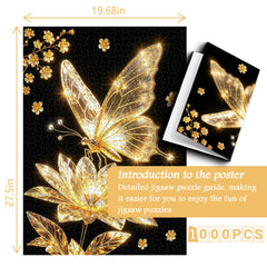 Golden Crystal Butterfly Jigsaw Puzzle 1000 Pieces