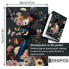 Floral Peacock Jigsaw Puzzle 1000 Pieces