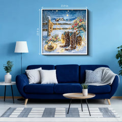 Snowy Night Ranch Jigsaw Puzzle 1000 Pieces