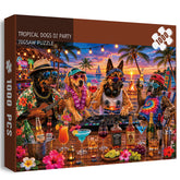 Tropische Hunde DJ Party Puzzle 1000 Teile