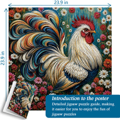 Colorful Rooster Jigsaw Puzzle 1000 Pieces