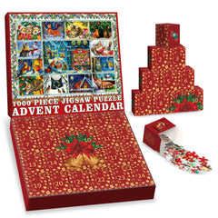 Weihnachtskatzen-Adventskalender-Puzzle 1000 Teile