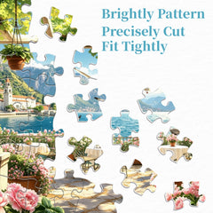 Sunlit Coastal Pergola Jigsaw Puzzle 1000 Pieces
