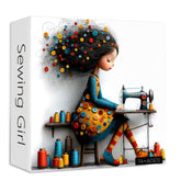 Nähendes Mädchen-Puzzle 1000 Teile