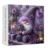 Purple Floral Gnome Jigsaw Puzzle 1000 Pieces