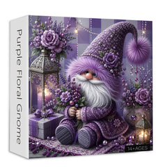Purple Floral Gnome Jigsaw Puzzle 1000 Pieces