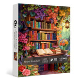 Blumen-Bücherregal-Puzzle 1000 Teile