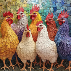 Colorful Roosters Jigsaw Puzzle 1000 Pieces