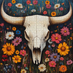 Wildflower Skull Jigsaw Puzzle 1000 Pieces