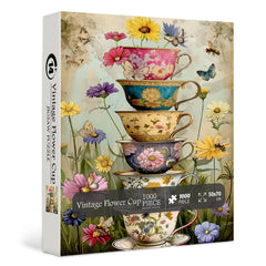 Vintage Flower Cup Jigsaw Puzzle 1000 Stücke