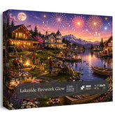 Lakeside Firework Glow Jigsaw Puzzle 1000 Pieces