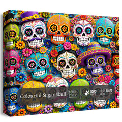 Buntes Zuckerschädel-Puzzle 1000 Teile