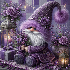 Purple Floral Gnome Jigsaw Puzzle 1000 Pieces
