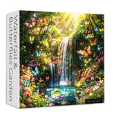 Wasserfall- und Schmetterlingsgarten-Puzzle, 1000 Teile