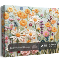 Embroidered Flowers Jigsaw Puzzle 1000 Pieces