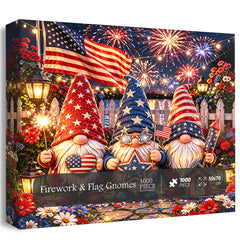 Firework & Flag Gnomes Jigsaw Puzzle 1000 Pieces