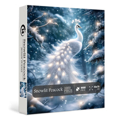Snowlit Peacock Jigsaw Puzzle 1000 Pieces