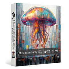 Neon Jellyfish City Jigsaw Puzzles 1000 Pieces