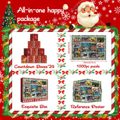 Weihnachtskatzen-Adventskalender-Puzzle 1000 Teile