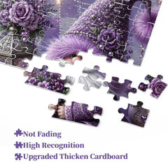 Purple Floral Gnome Jigsaw Puzzle 1000 Pieces