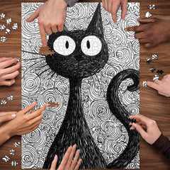 Skurriles Katzenpuzzle mit Tinte, 1000 Teile