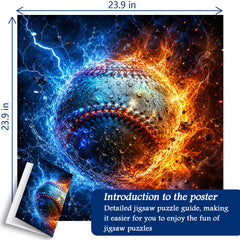 Fire Ice Baseball Jigsaw Puzzle 1000 Pieces