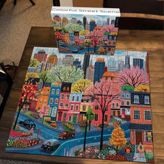 Colorful Street Scene Jigsaw Puzzle 1000 Pieces