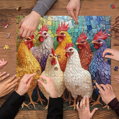 Colorful Roosters Jigsaw Puzzle 1000 Pieces