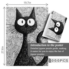 Skurriles Katzenpuzzle mit Tinte, 1000 Teile