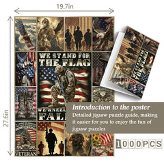 Patriot Veteran Eagle Flag Jigsaw Puzzle 1000 Pieces