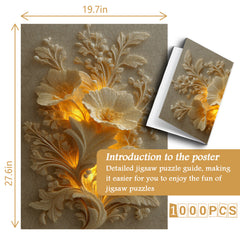 Golden Flower Relief Jigsaw Puzzle 1000 Pieces