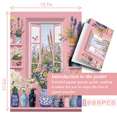 Blumenfenstergarten-Puzzle 1000 Teile